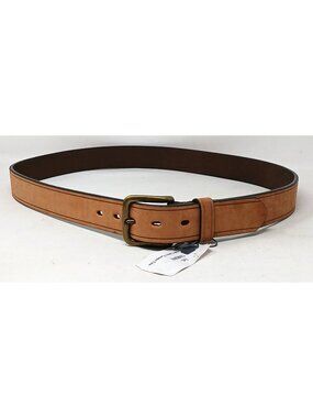 Brown Leather Belt 105 cm 40-42 With Brass Buckle Made Argentina #D-26i